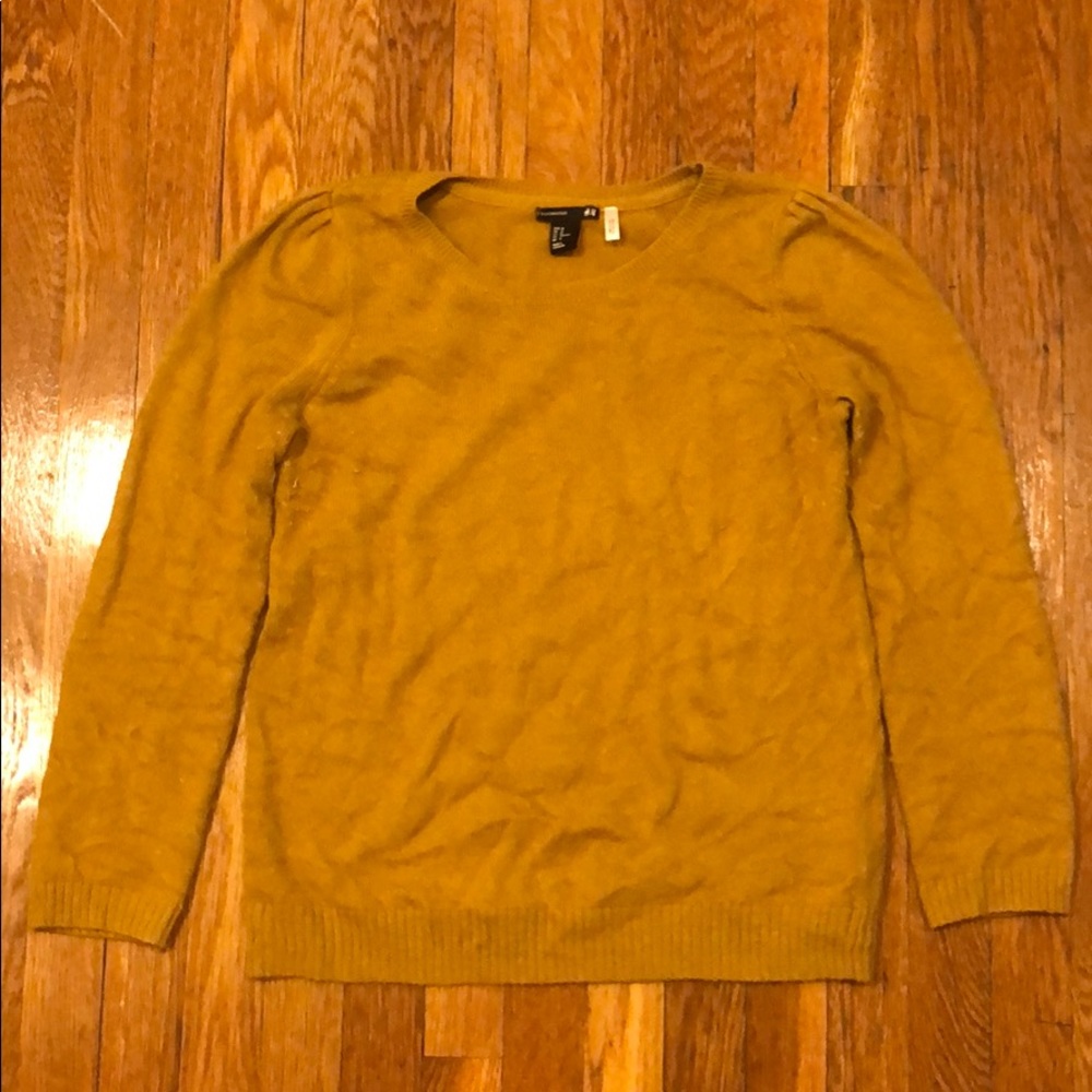 H&M mustard yellow angora blend sweater